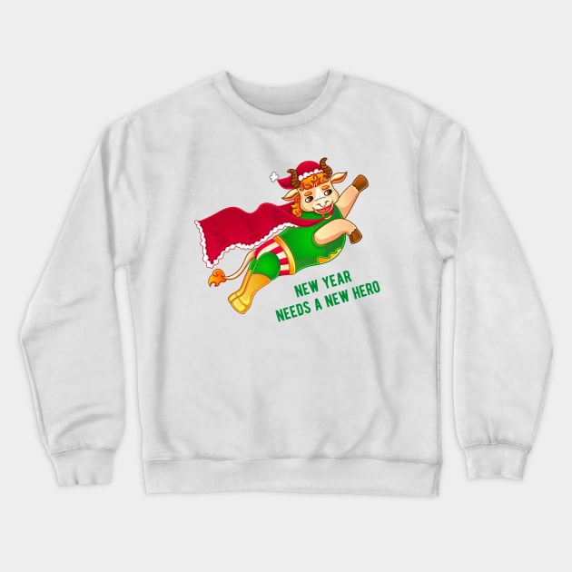 New year needs a new hero Crewneck Sweatshirt by Ksenia Aksenteva